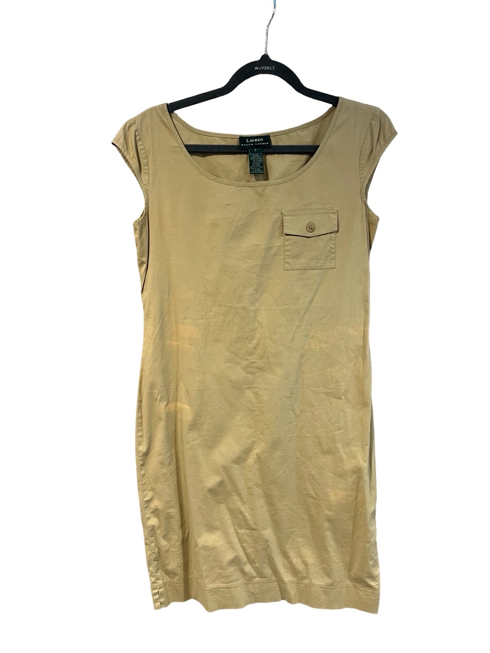 Ralph Lauren Tan Lightweight Scoop Neck Dress